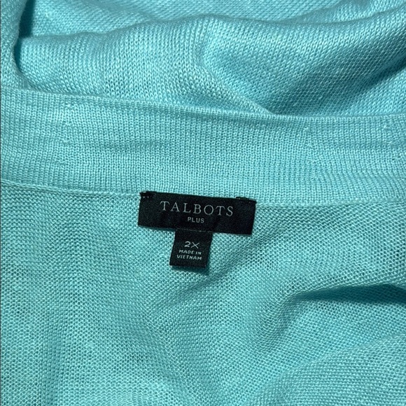 Talbots Linen Girlfriend Cardigan Button - Picture 6 of 7